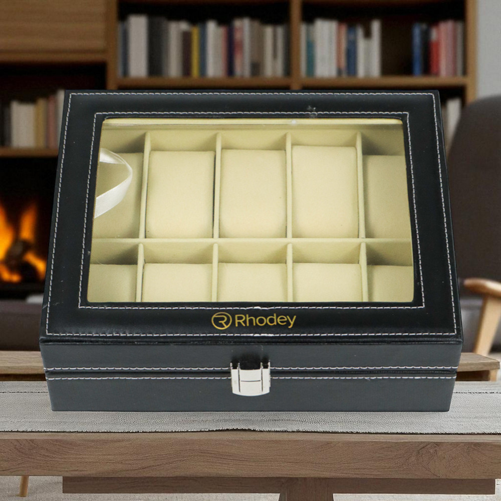 Rhodey Kotak Jam Tangan Luxury Elegant Watch Box PU Leather 10 Slot - Z-0003