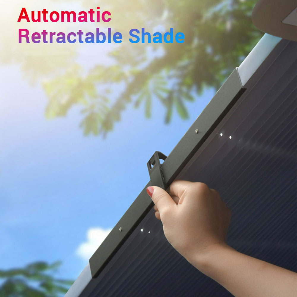 YZH Penutup Kaca Depan Mobil Automatic Retractable Sun Visor Sunscreen - YHZ-73