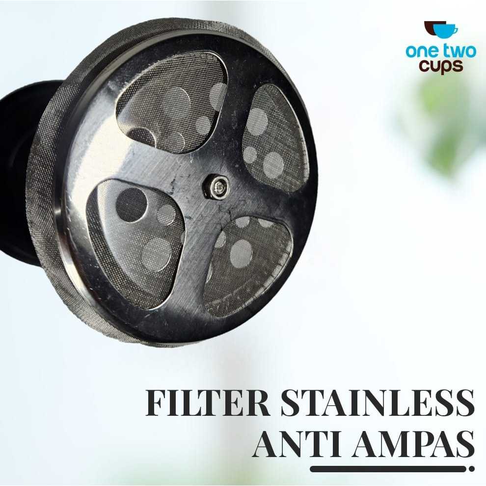 One Two Cups French Press Coffee Maker Pot Plunger Borosilicate Glass - FN35 - Gambar 6