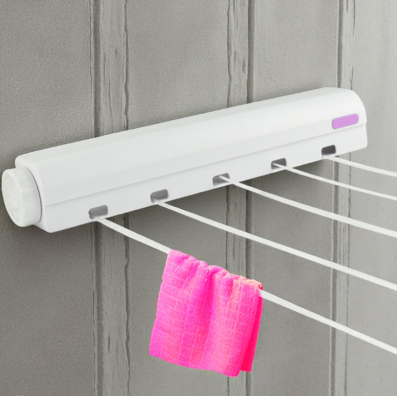 TOPINCN Jemuran Baju Praktis Indoor Retractable 5 Tali 3.75M - ZB17