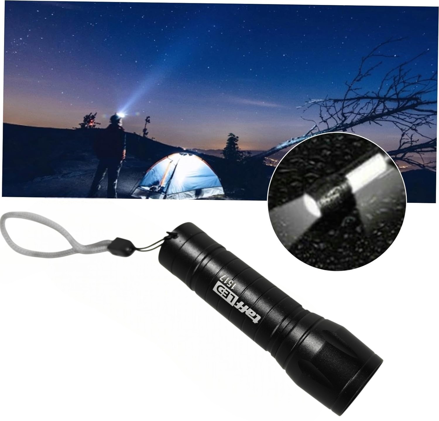 TaffLED Albinaly Senter LED USB Rechargeable XPE Q5 COB 2300 Lumens - 1517