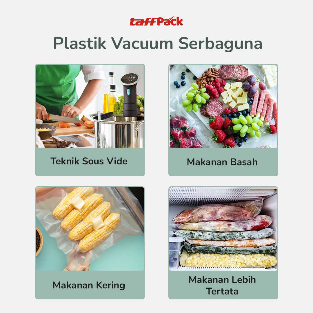 TaffPACK Plastik Vacuum Makanan Sealer Bag Biodegradable 100 PCS - PK-08 - Gambar 6