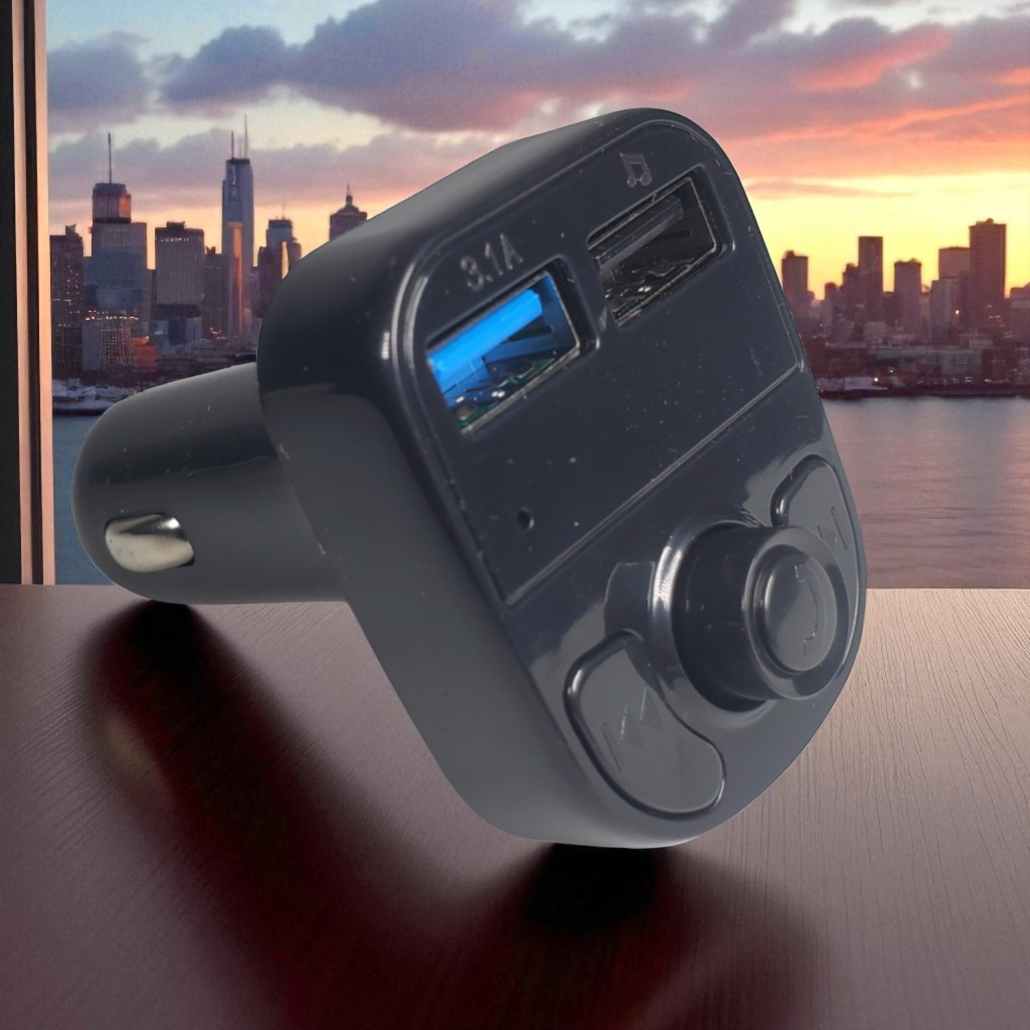 JINSERTA Bluetooth Audio Receiver FM Transmitter USB Charger - X8