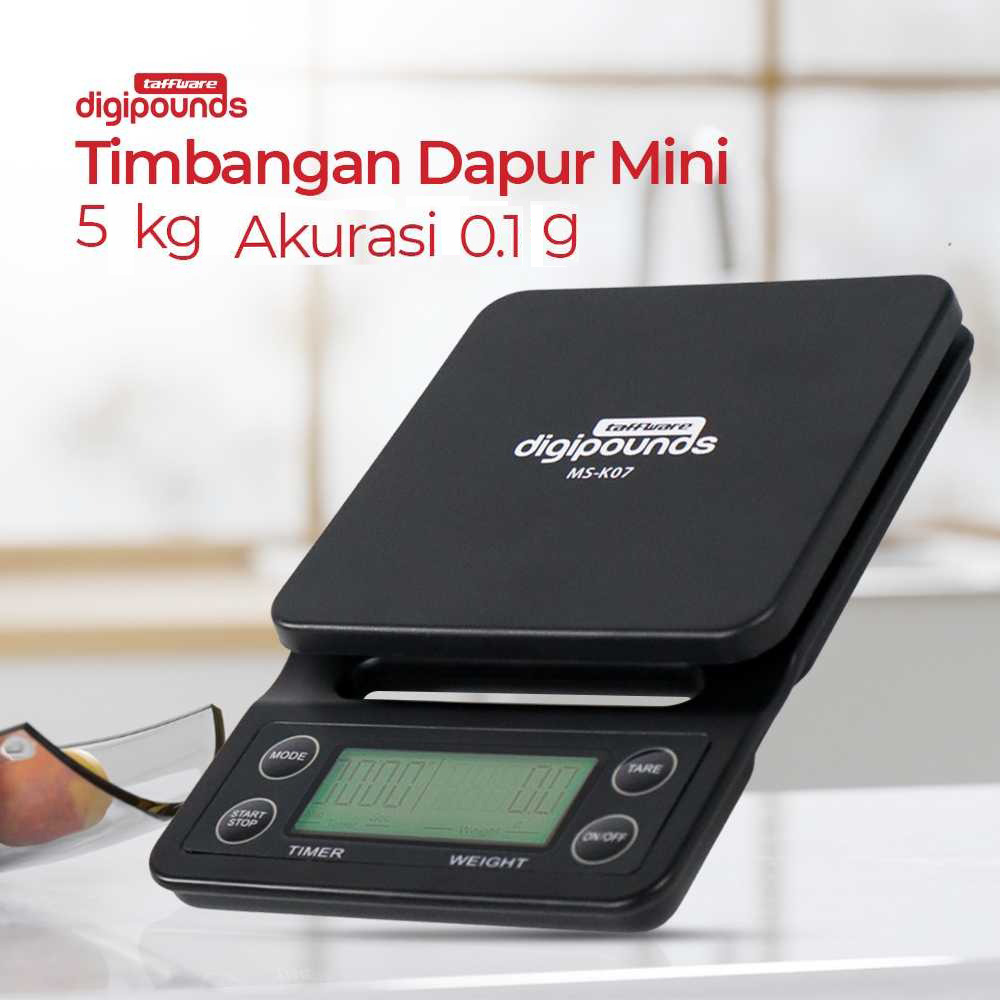Taffware Digipounds Timbangan Kopi Digital Timer Coffee Scale 5kg 0.1g - MS-K07