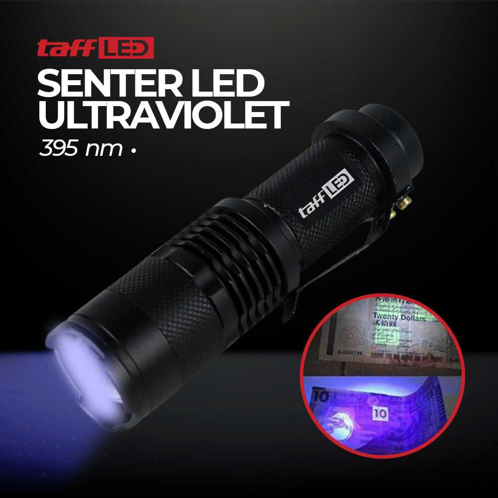 TaffLED Senter LED UV 395nm Waterproof Pocketman Ultraviolet - P1-UV