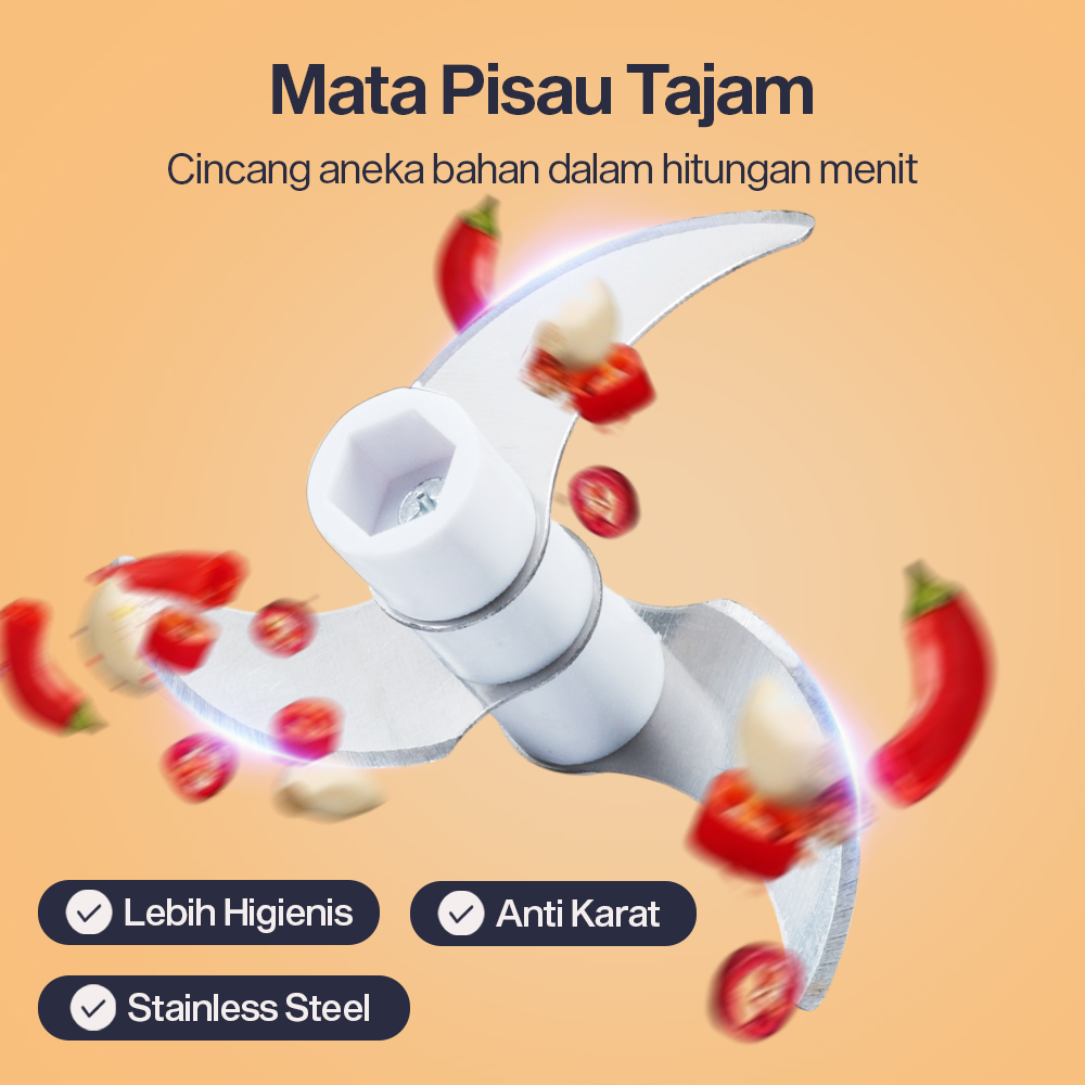 Food Chopper Mini Blender Penggiling Bumbu Electric USB Charge 23W - SR01