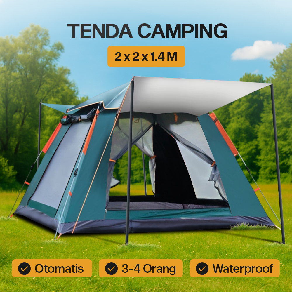 WolFAce Tenda Camping Lipat Otomatis Quick Open Rain Proof 3-4 Person - SMF828