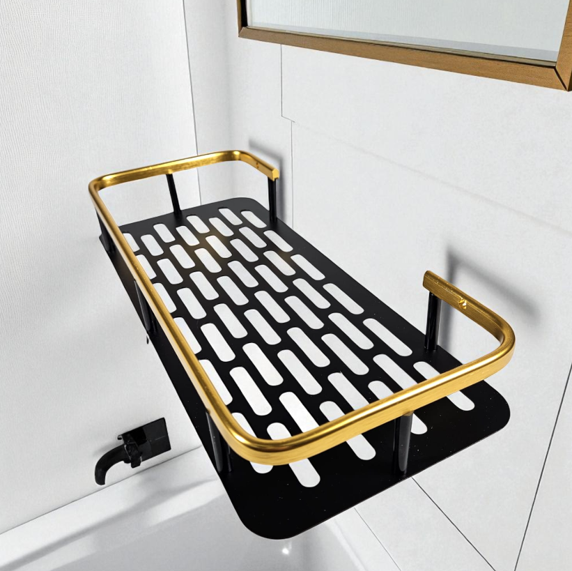TaffHOME Rak Gantung Kamar Mandi Organizer Rack Aluminium 2 PCS - SHR241