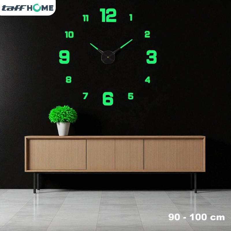 TaffHOME Jam Dinding Besar DIY Glow in The Dark 90-100cm - JM-03