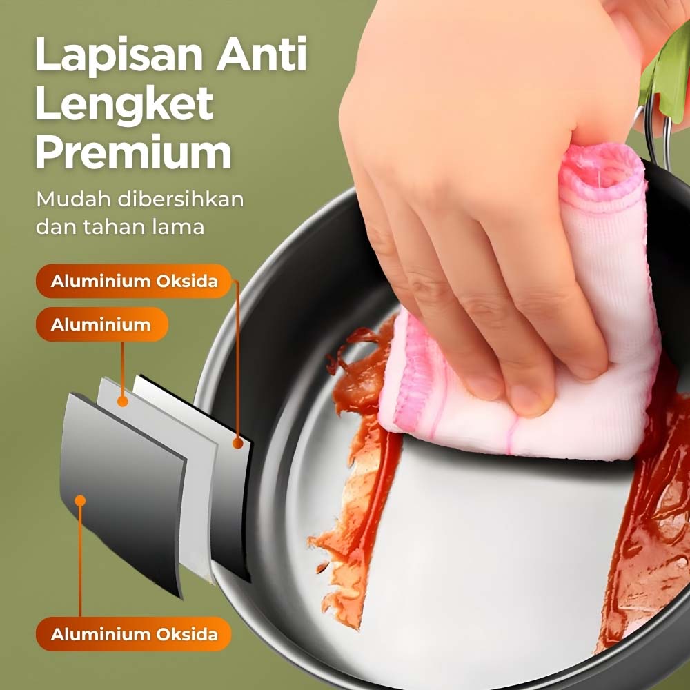 Yofeil Set Alat Masak Outdoor Camping Nesting Cooking Set Aluminium - DS-308