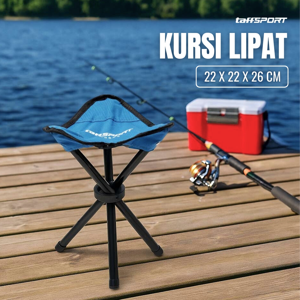 TaffSPORT Kursi Lipat Memancing Folding Legged Beach Stool Chair - A0003