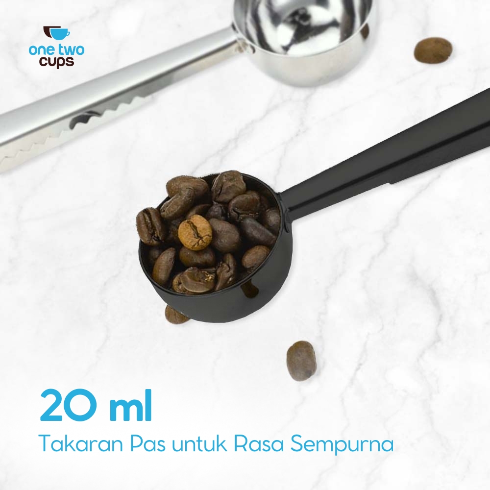 One Two Cups Sendok Takar Kopi Teh Measuring Spoon with Clip - G166