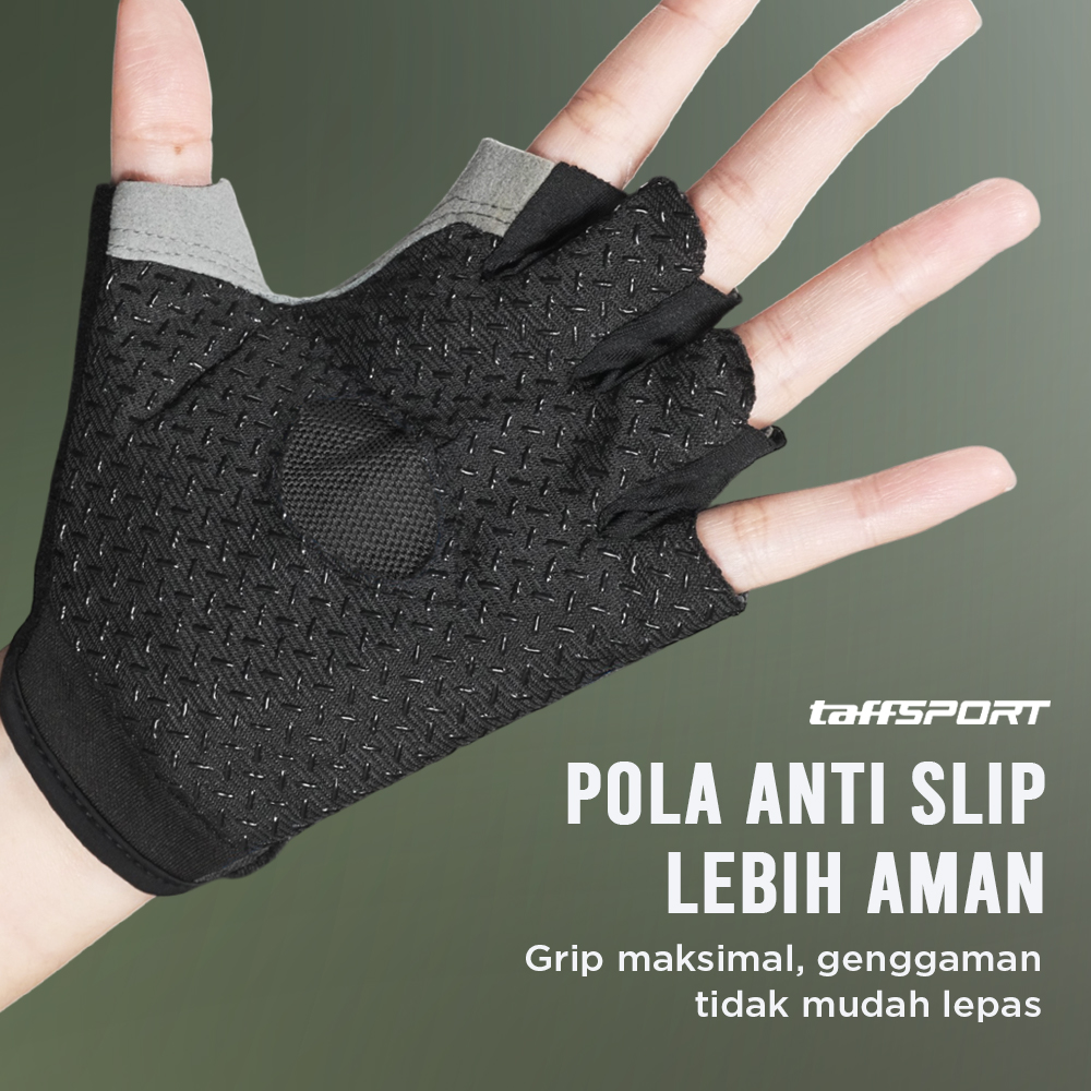 TaffSPORT Sarung Tangan Half Finger Sepeda Gym - TSTS