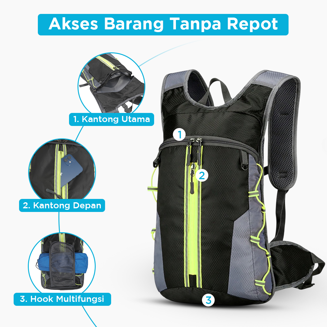 CoolChange Tas Ransel Gunung Hiking Sepeda Waterproof 10L - 3010