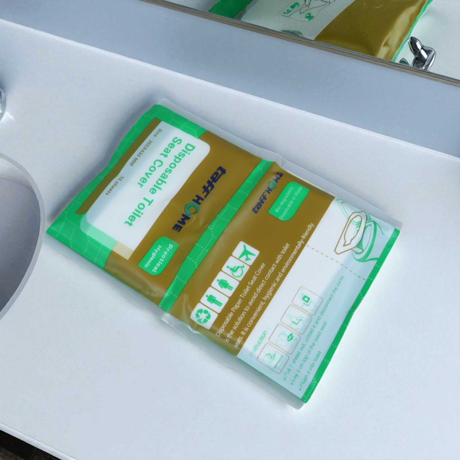 TaffHOME Cover Dudukan Toilet Disposable Seat Cover 5 Pack - IF1 - Gambar 3