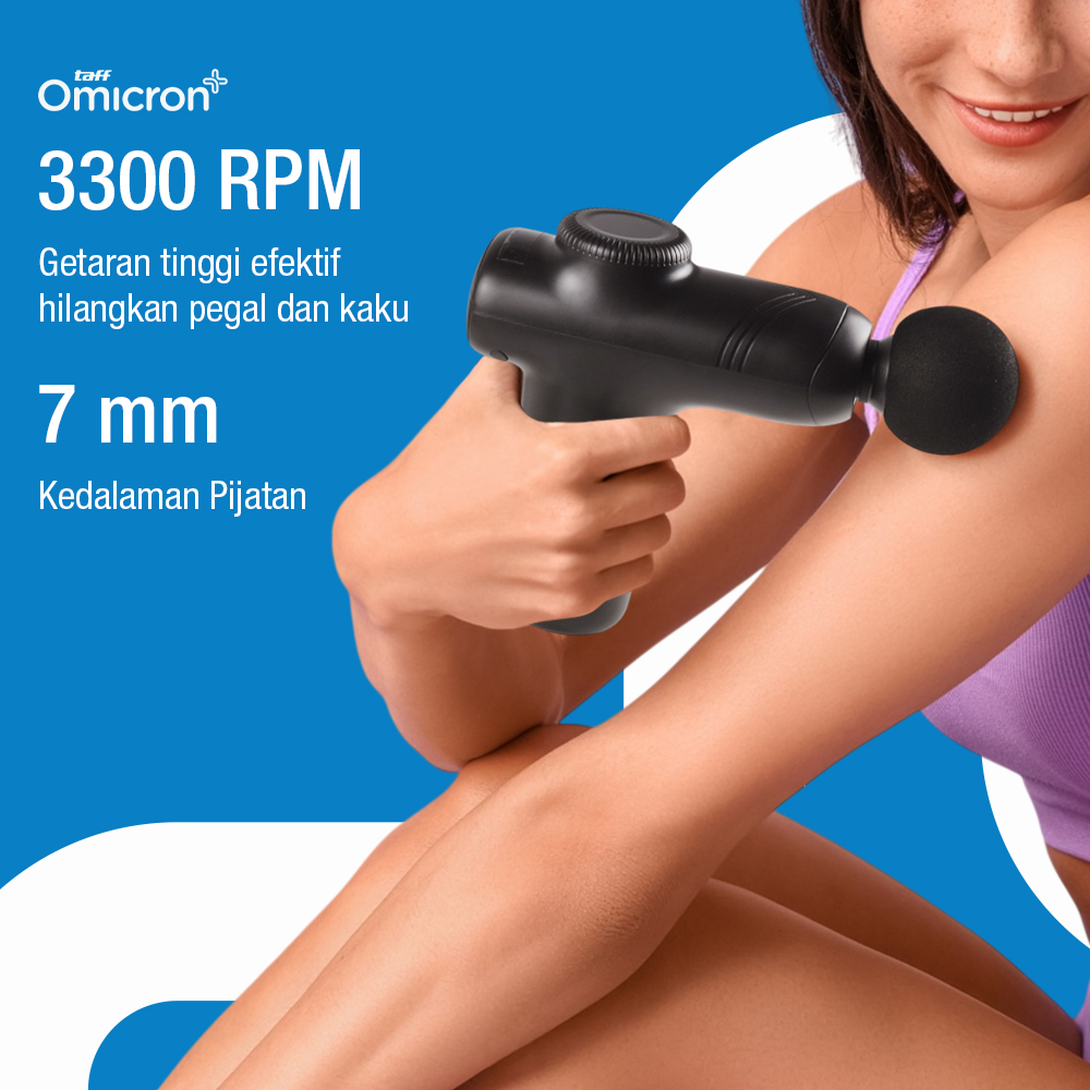 TaffOmicron Alat Pijat Elektrik Pundak Punggung Massage Gun 4 Head - JM05S