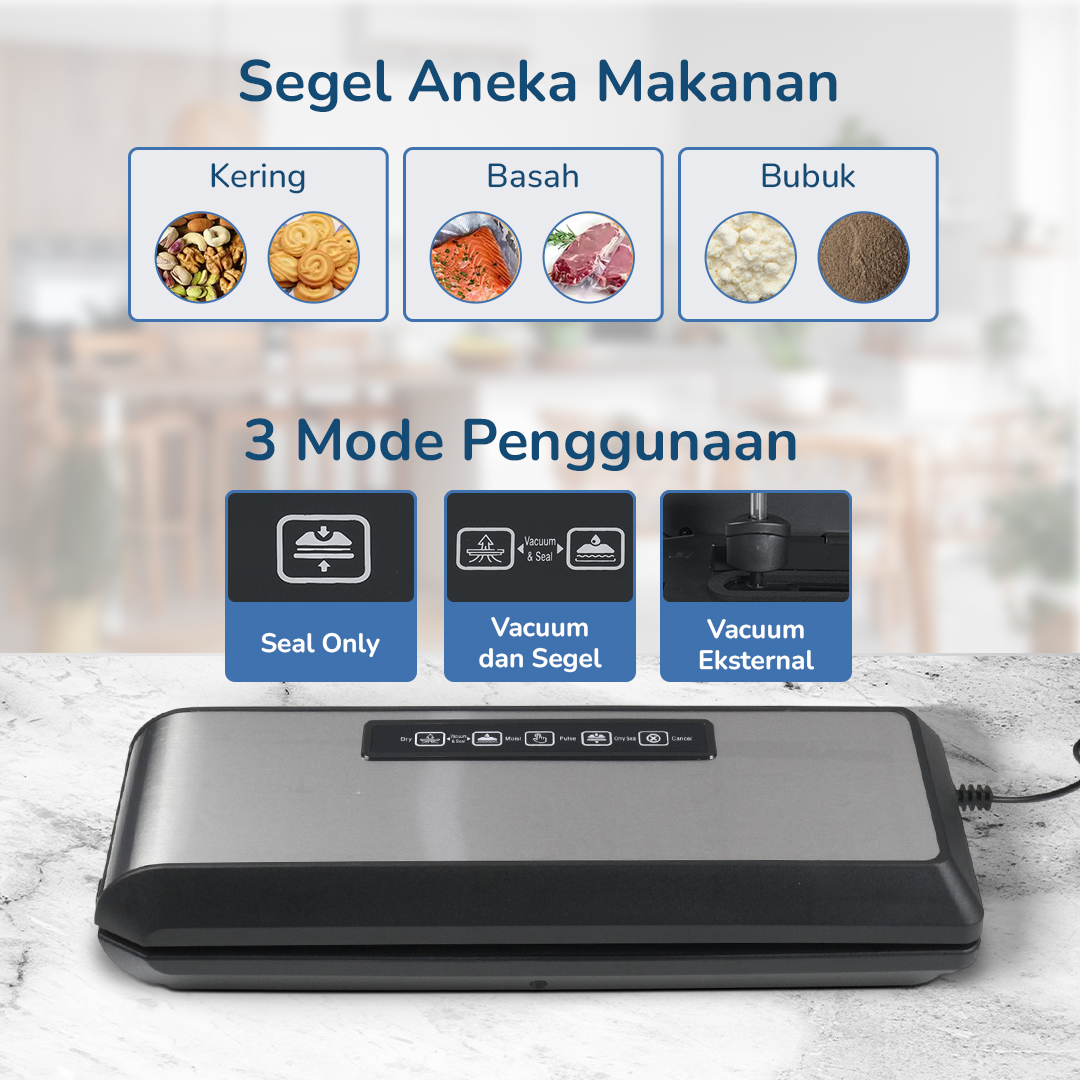 Alat Vakum Makanan Vacuum Sealer Packaging Machine with Bag - HP-9008