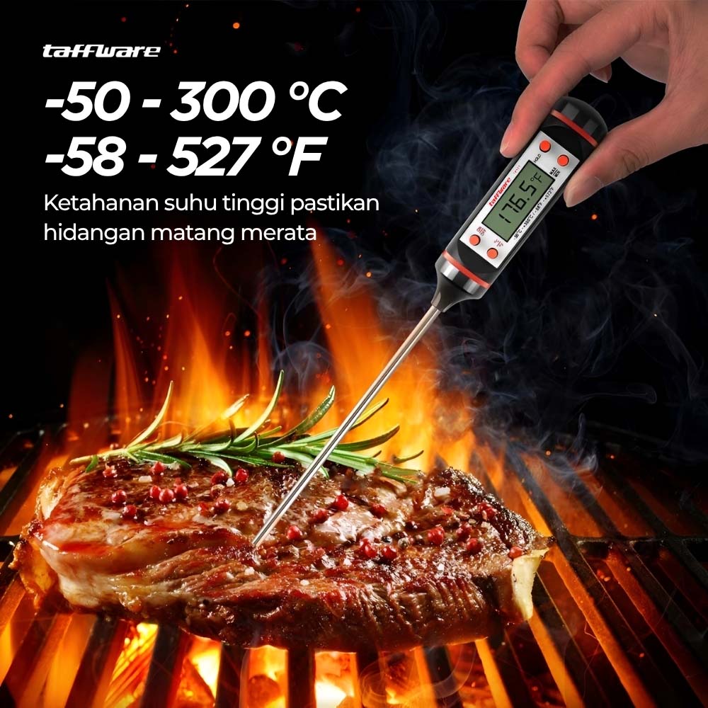 Taffware Termometer Pengukur Suhu Makanan Digital Daging Kopi Susu - TP101