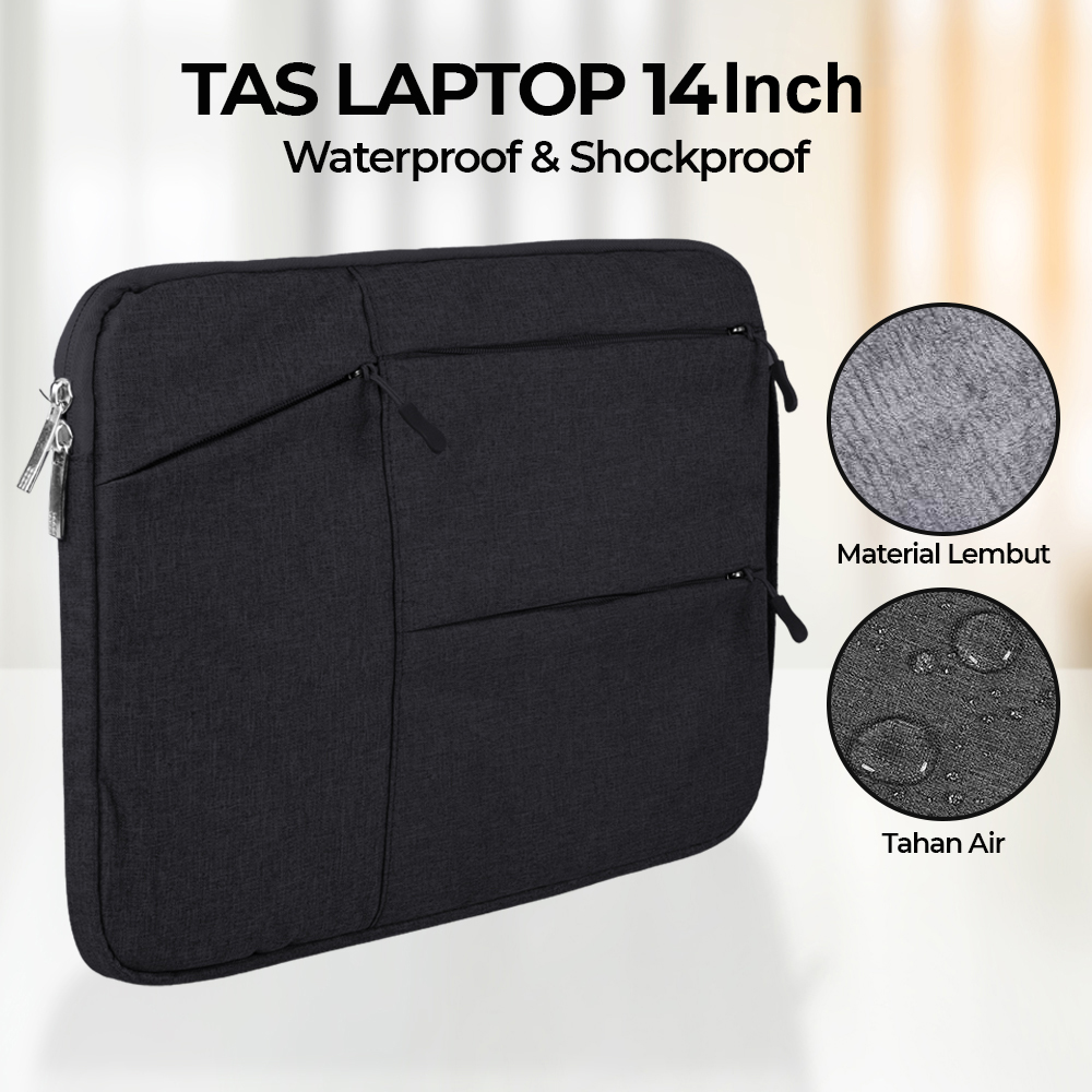 DEALCASE Tas Laptop Sleeve Case Hand Bag Waterproof Shockproof - M1