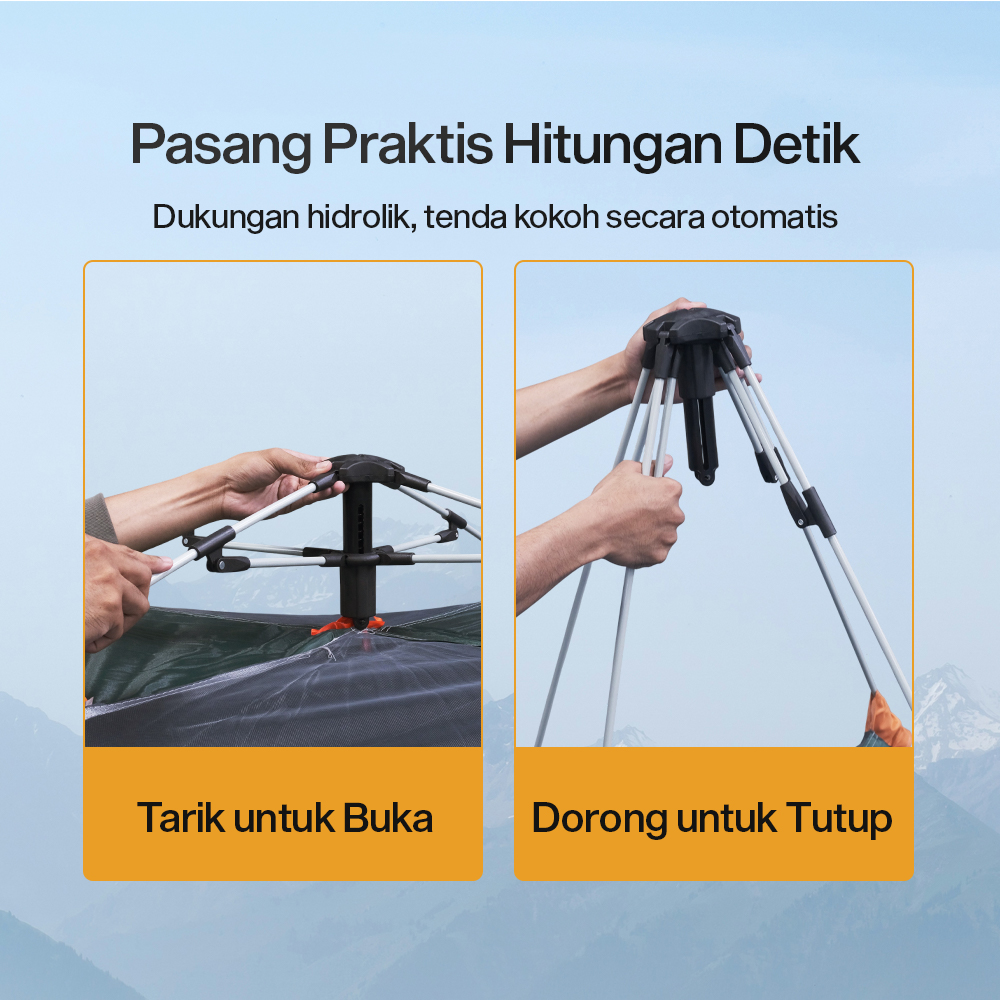 WolFAce Tenda Camping Lipat Otomatis Quick Open Rain Proof 3-4 Person - SMF828