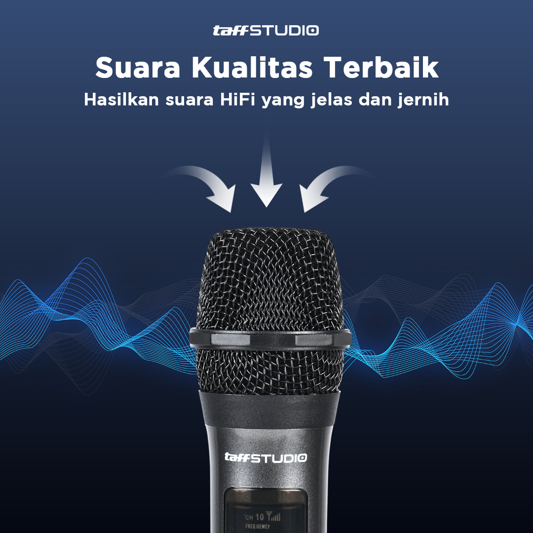 TaffSTUDIO Microphone Karaoke Wireless Rechargeable 2 Ch 2.4GHz 2 PCS - SM2