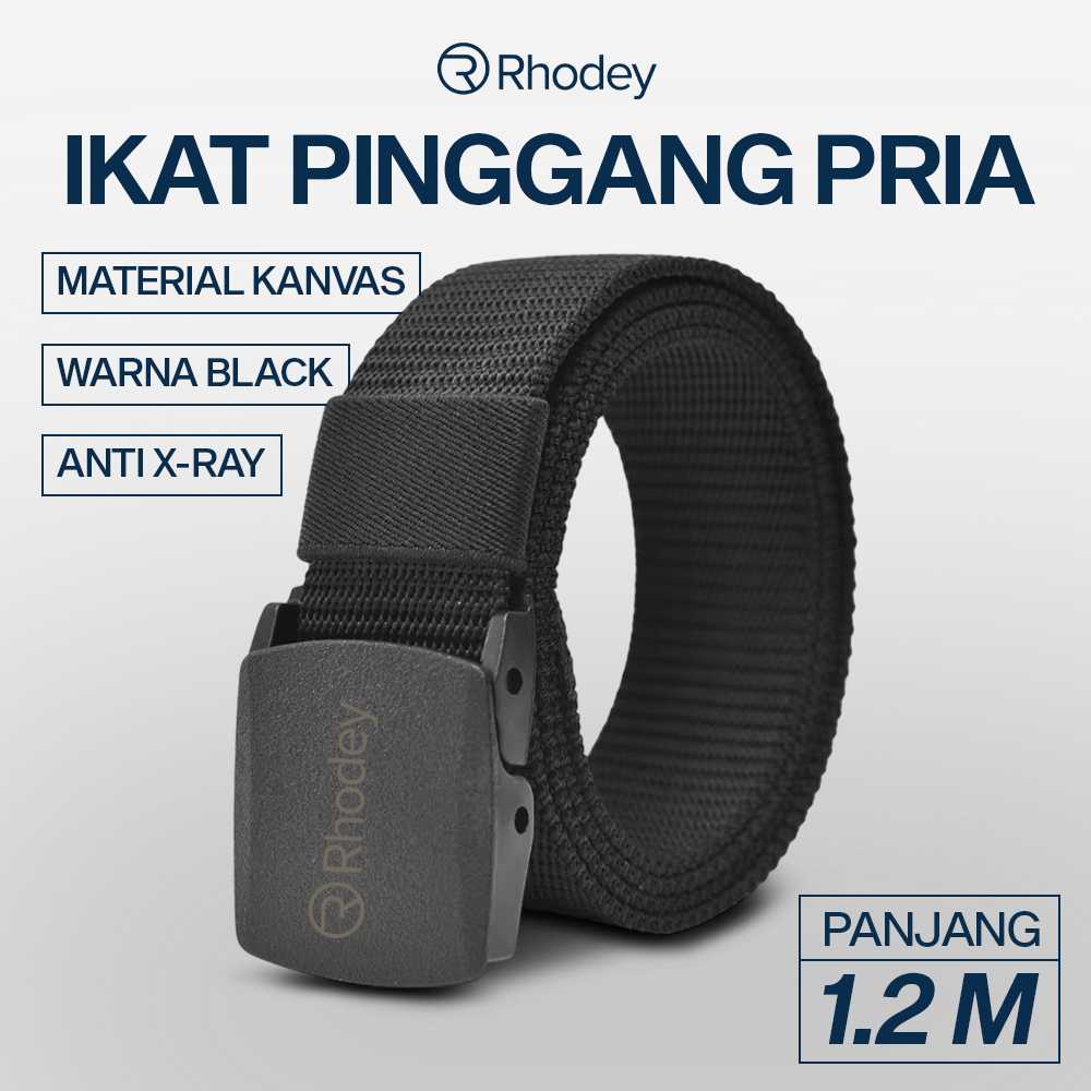 Rhodey Tali Ikat Pinggang Pria Anti X-Ray Plastik Automatic Buckle - 899