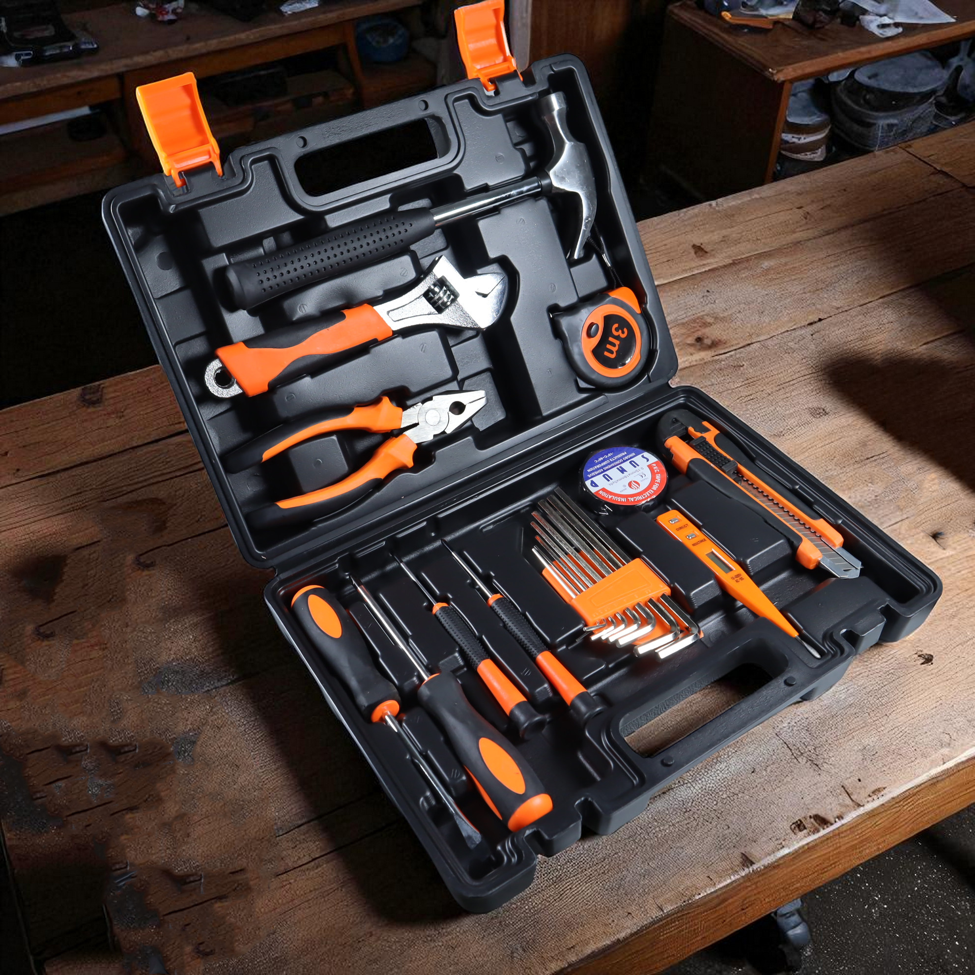 OLOEY Alat Set Perkakas Tang Palu Obeng with Box Storage 19in1 - BG50TC