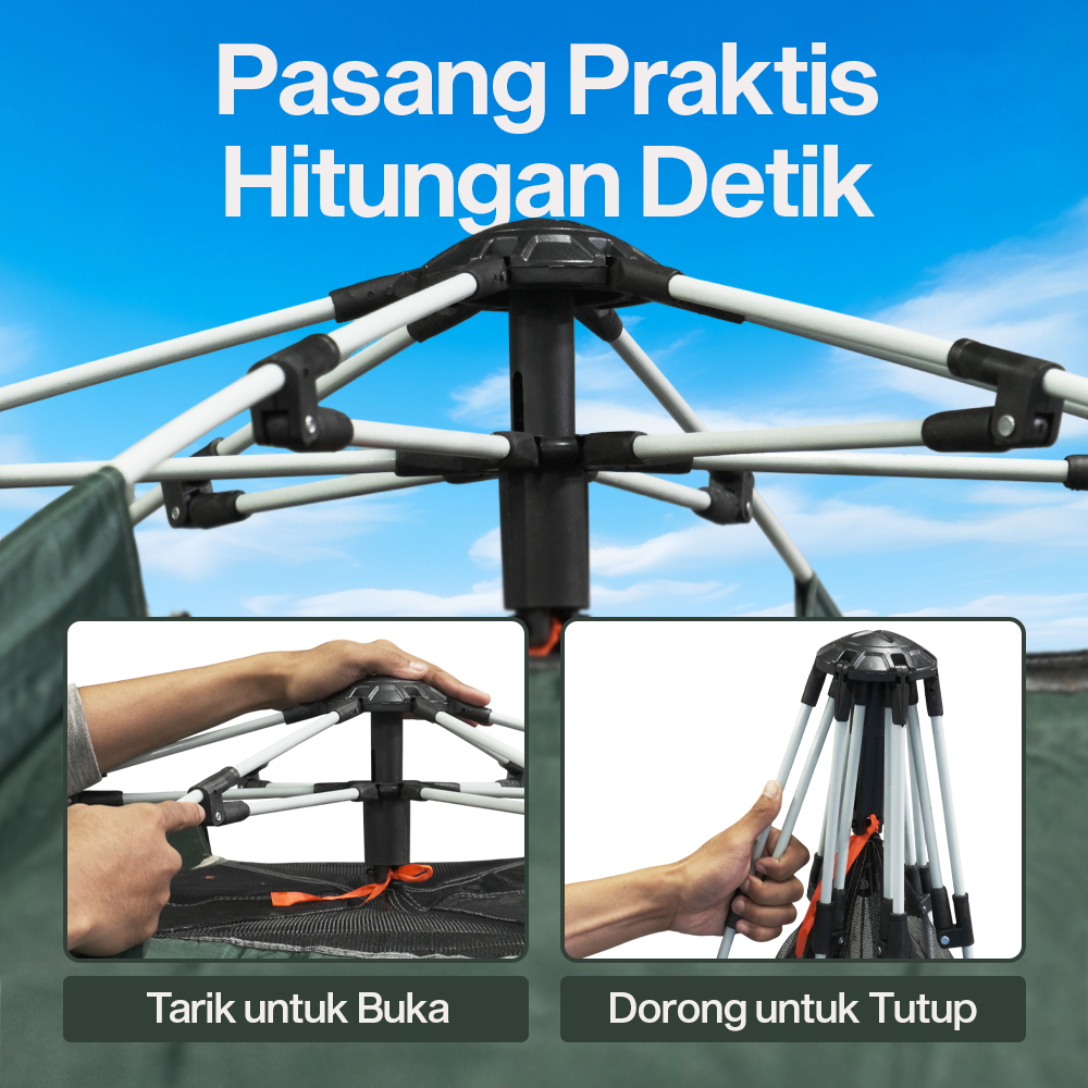 AstaGear Tenda Camping Hexagonal Windproof Outdoor 5-8 Orang - SH-015