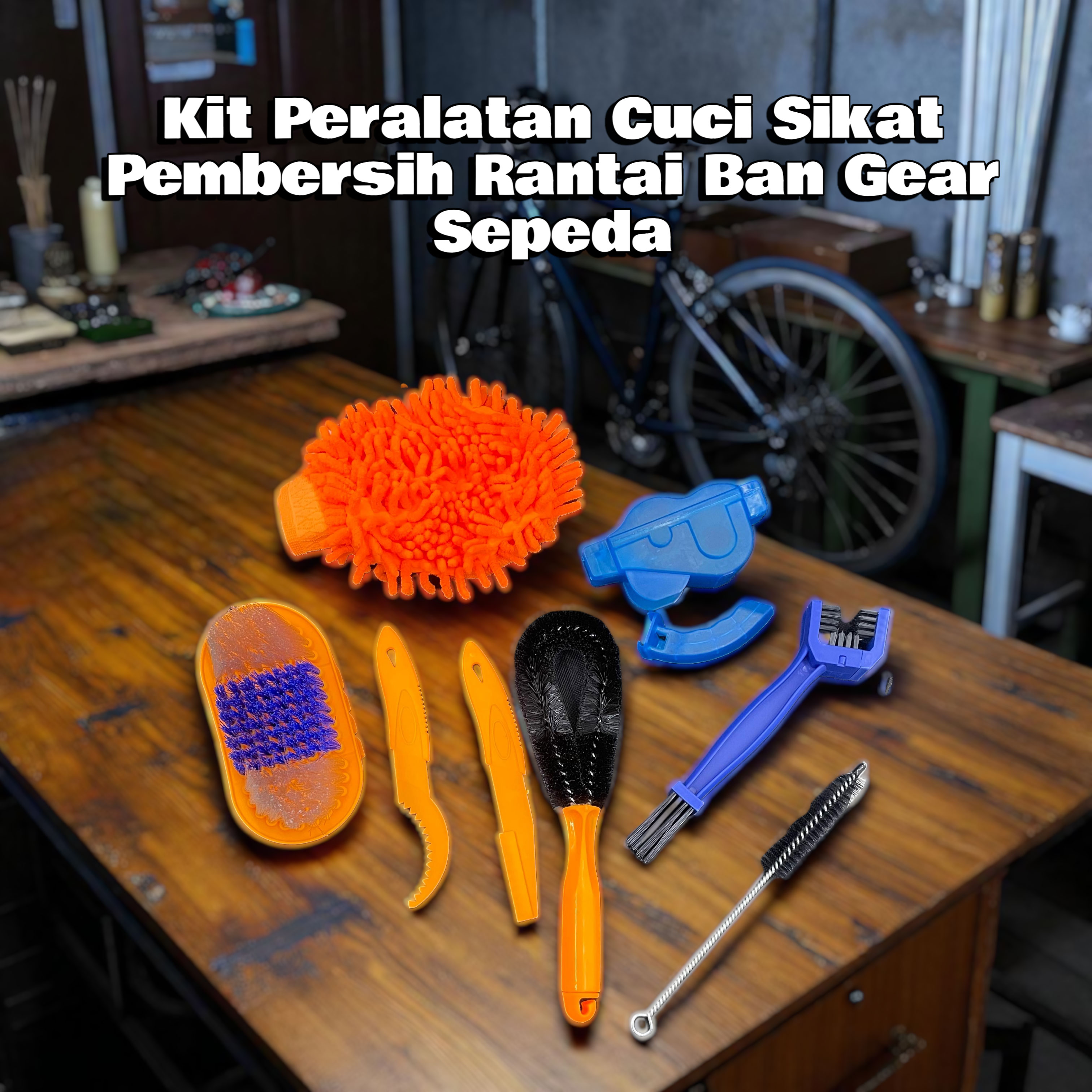 VG Kit Peralatan Cuci Sikat Pembersih Rantai Ban Gear Sepeda - Q012