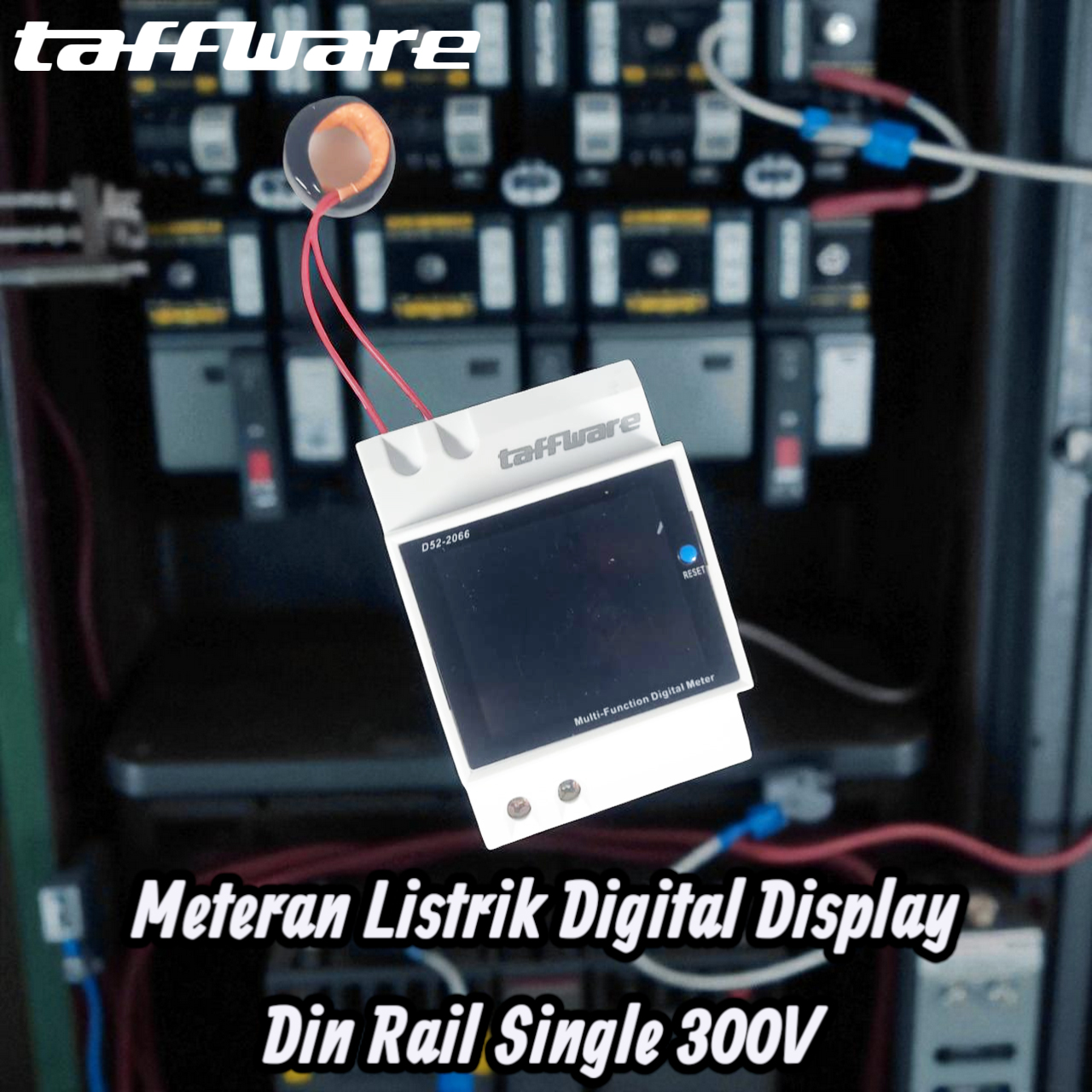 Taffware Meteran Listrik Digital Display Din Rail Single 300V - D52-2066