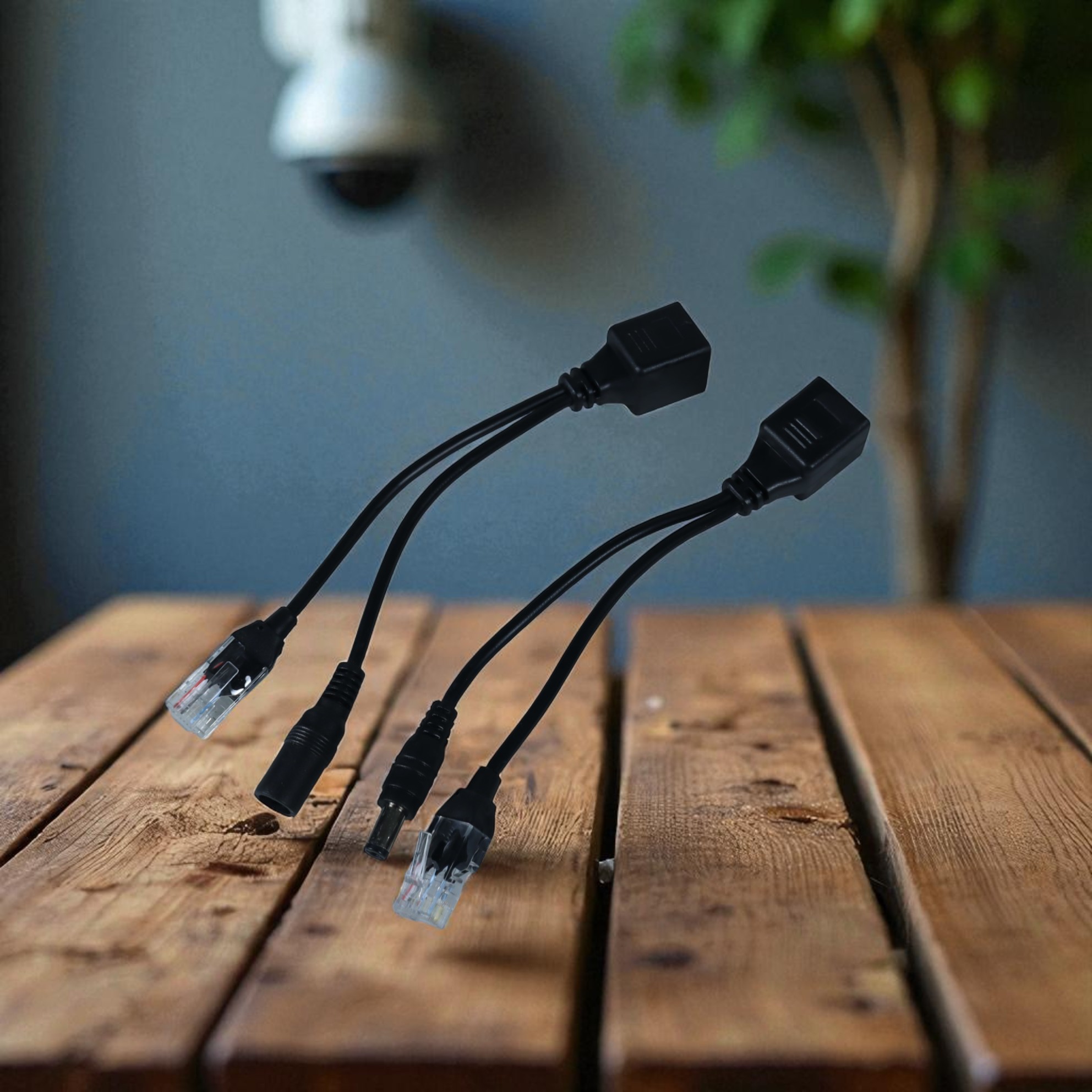 Passive PoE Power Over Ethernet Cable with Male Female Power Plug - D1350