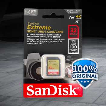 Jual SanDisk Extreme SDHC UHS-I Card Class 10 U3 V30 100MB/s - Main Image