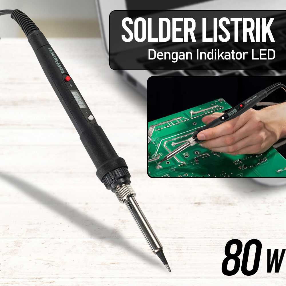 Taffware Electric Solder Adjustable Temperature LCD 80W 220V - 908S