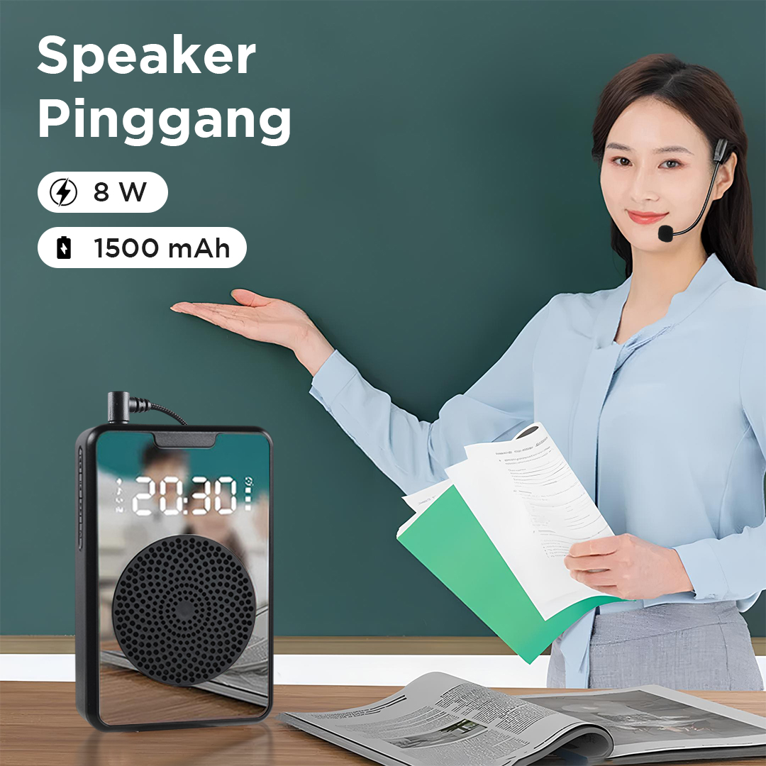 Marway Speaker Pinggang Microphone Bluetooth LED Amplifier Wired - H3