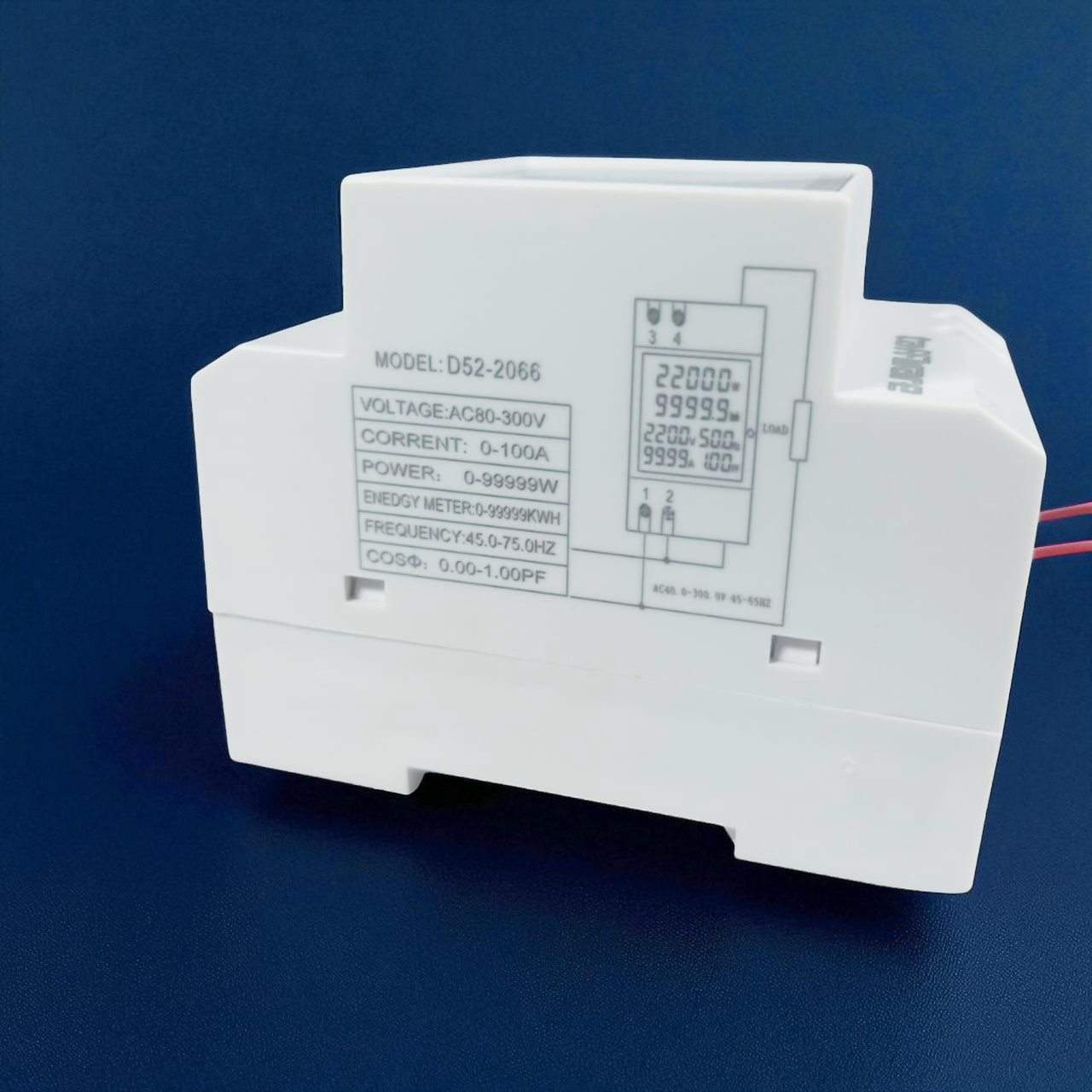 Taffware Meteran Listrik Digital Display Din Rail Single 300V - D52-2066