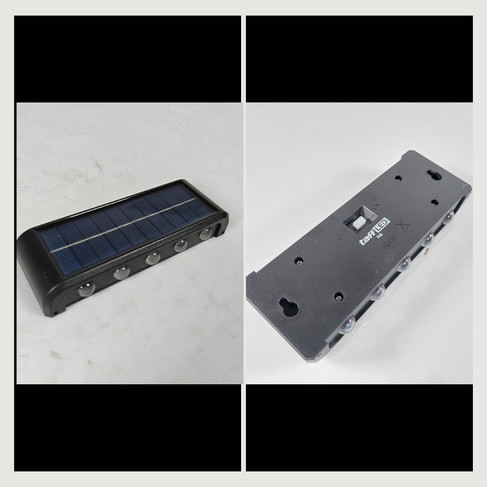 TaffLED Lampu Dinding Solar Outdoor Waterproof Warm White 10 LED - H6