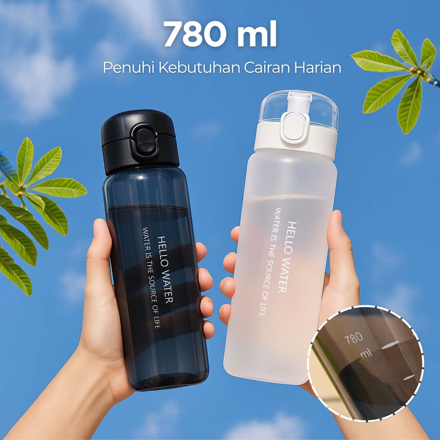 POHAN Botol Minum Plastik Sport Water Bottle 780ml - JY0012