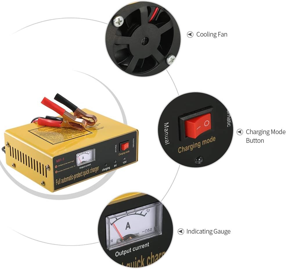 UrbanRoad Charger Aki Mobil Motor Intelligent Battery Charger 6V/12V - MF1