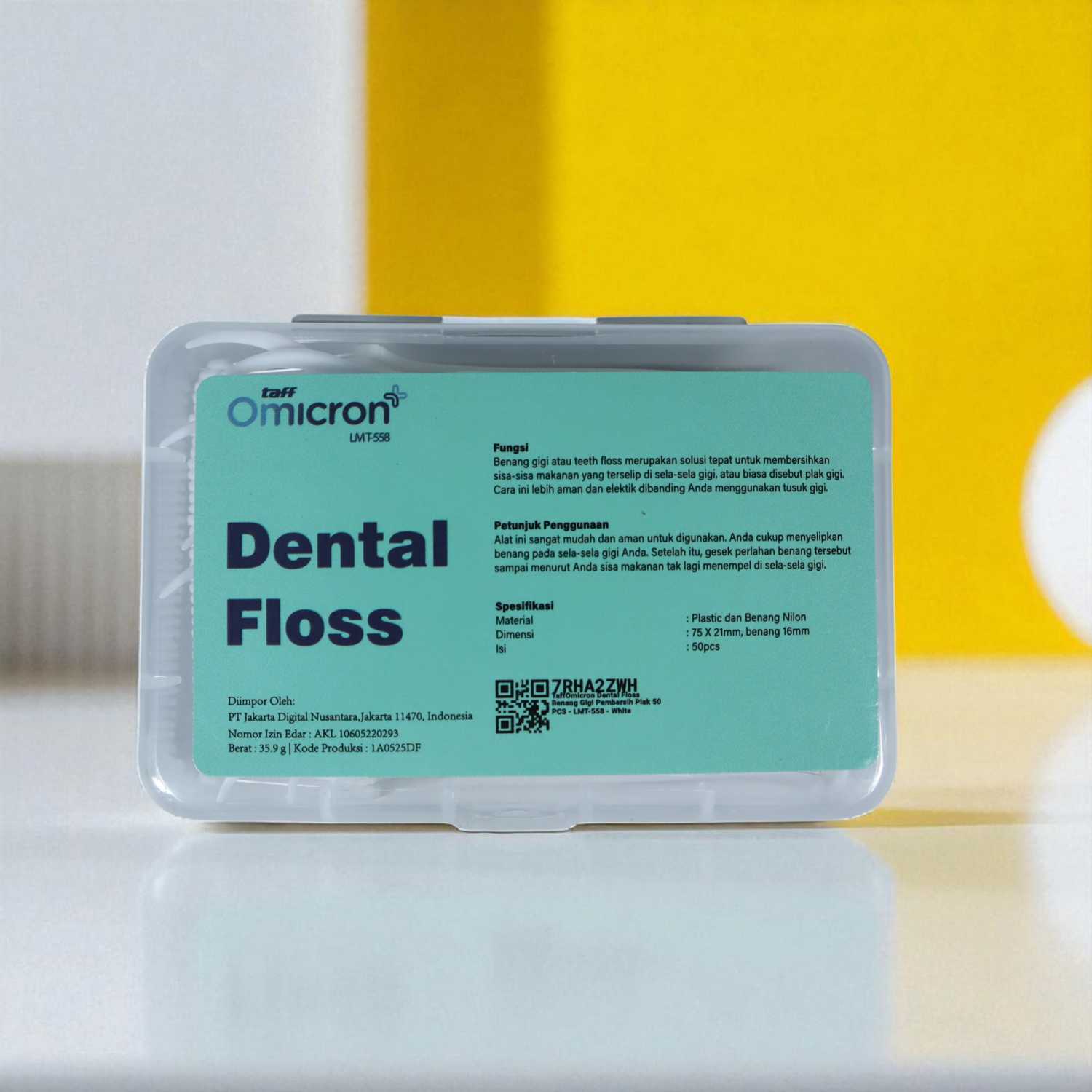 TaffOmicron Dental Floss Benang Gigi Pembersih Plak 50 PCS - LMT-558 - Gambar 2