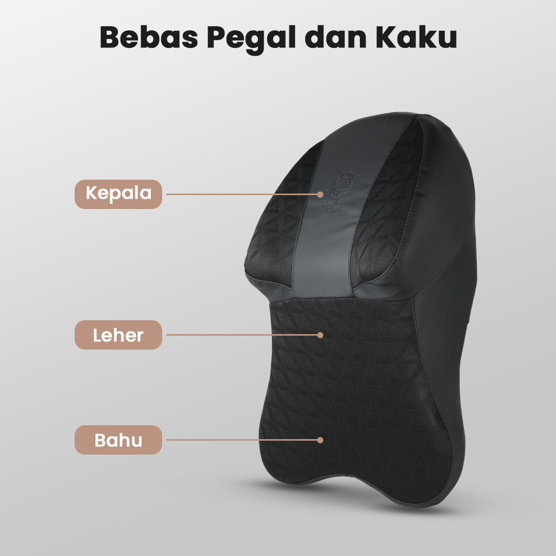 DACR Bantal Leher Mobil Ergonomis Memory Foam Car Headrest Pillow - M4D