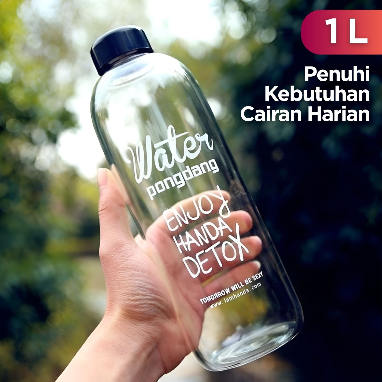 LAMHANDA Botol Minum Plastik Detox Infused Water Bottle BPA Free 1L - QWF236