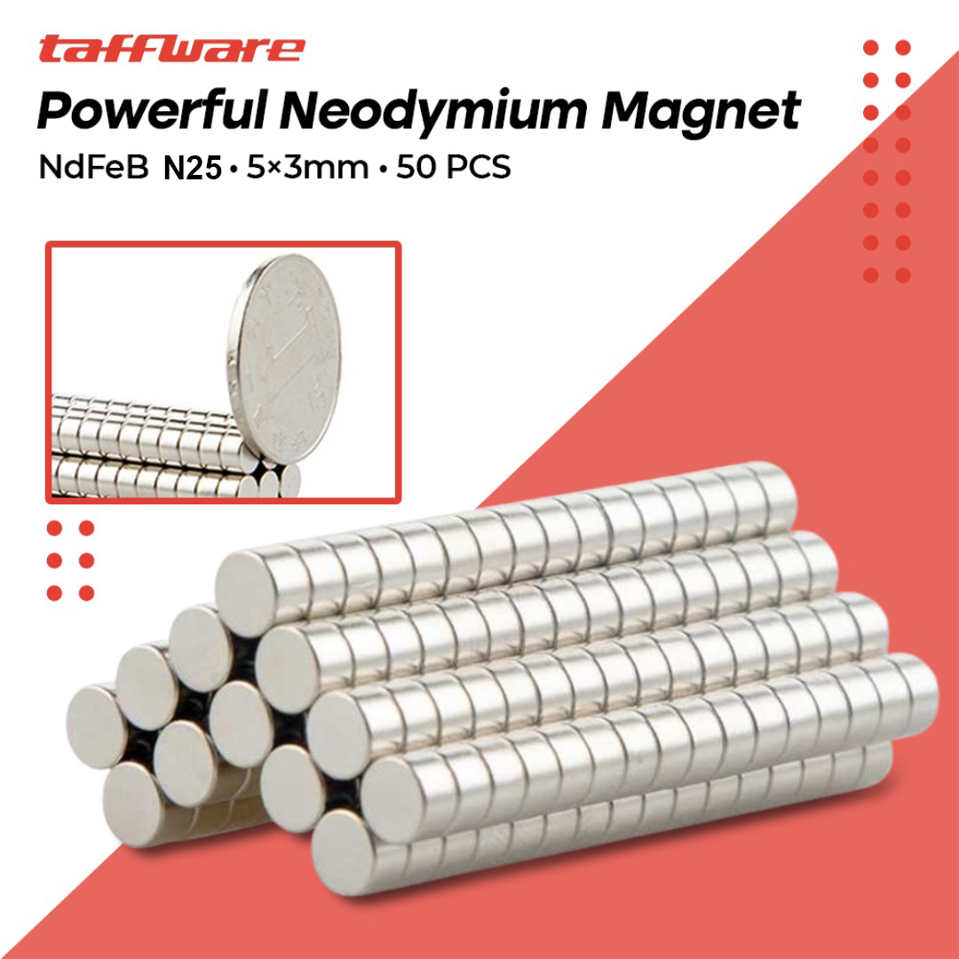 Taffware Powerful Neodymium Magnet NdFeB N35 50 PCS - MG01