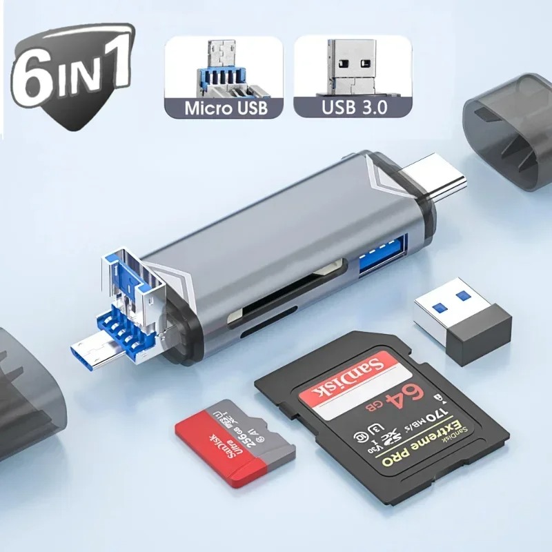ZXX Card Reader 6in1 Type C USB 3.0 OTG MicroSD - Z61