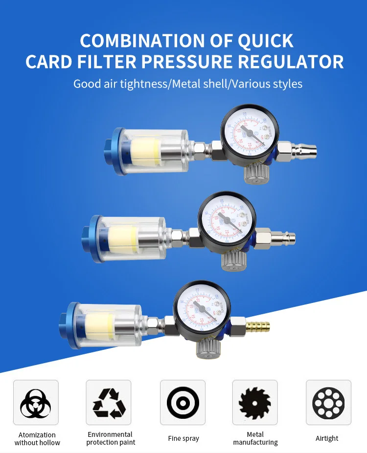 WENXING Spray Gun Air Regulator Gauge In-line Water Filter Adapter - W101