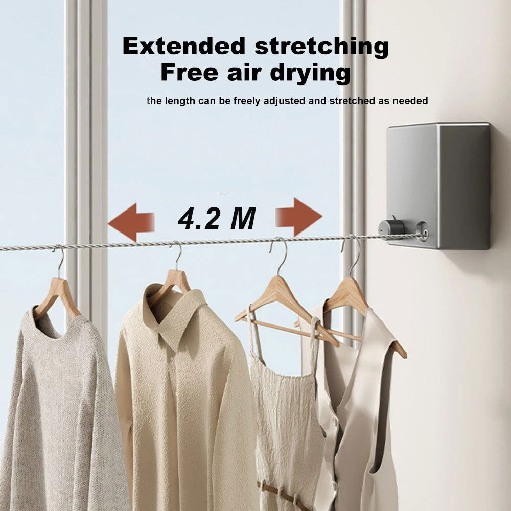 Shunmaii Tali Jemuran Baju Portable Indoor Outdoor Retractable 4.2M - SH-42