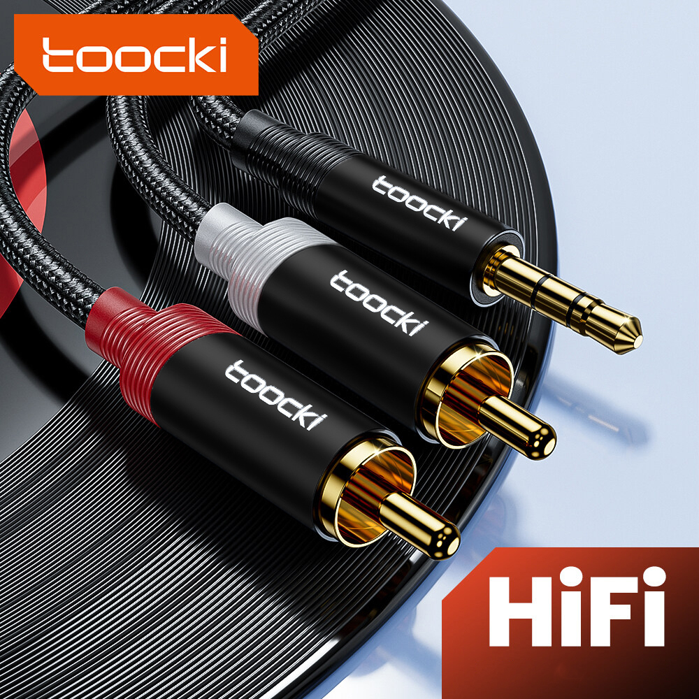 Toocki Kabel Audio Jack 3.5mm to Dual RCA Splitter Stereo Surround - TYPX4-MY01