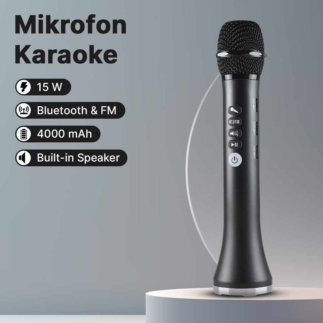 Lewinner Mikrofon Karaoke Wireless Bluetooth Speaker Portable - L-698
