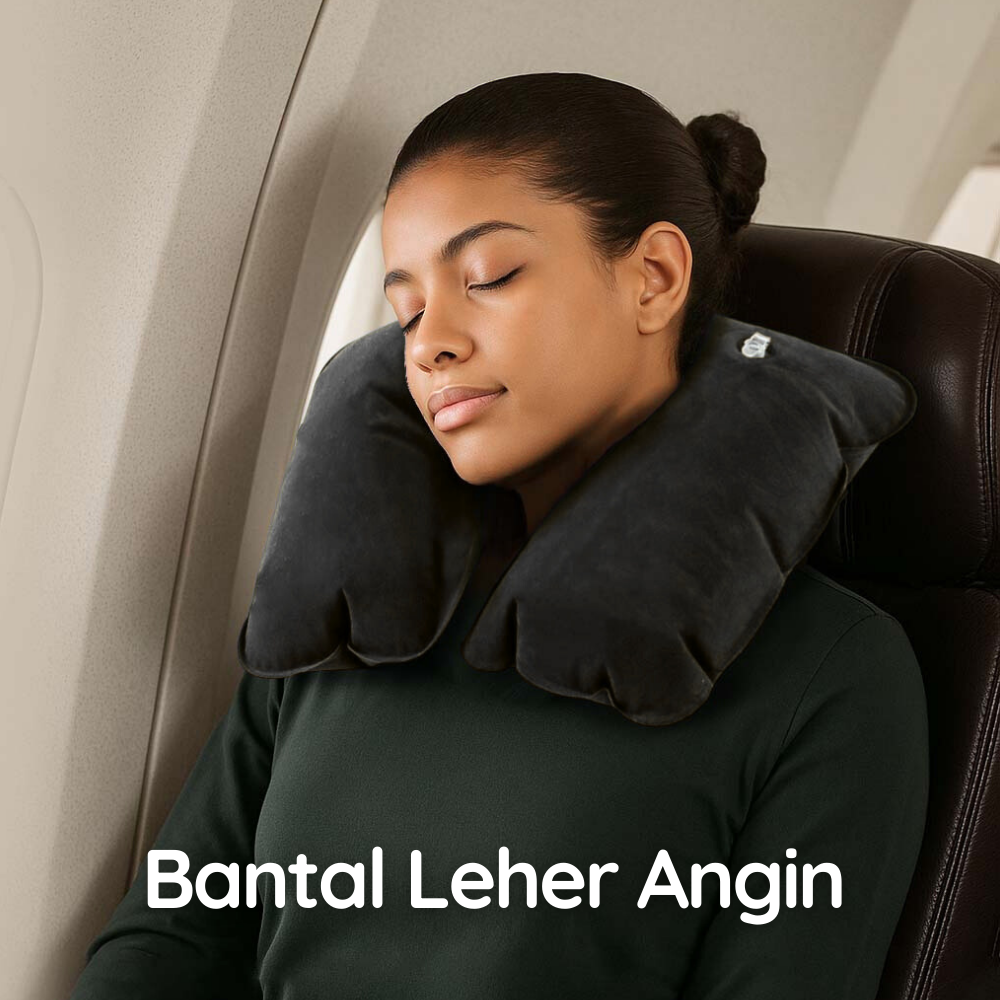 YMYQ Bantal Leher Travel Angin U-Shaped Inflatable Neck Pillow - JJ2821