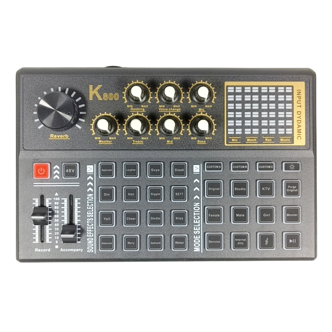 LEEDOAR Mixer Audio External Sound Card Live 16 Effect - K800