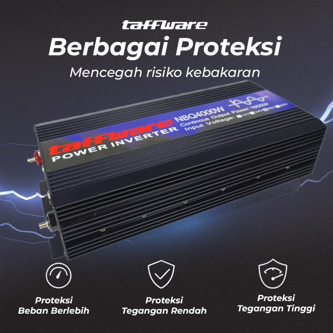 Taffware Power Inverter Mobil Pure Sine Wave DC 48V to AC 220V 4000W - NBQ4000W